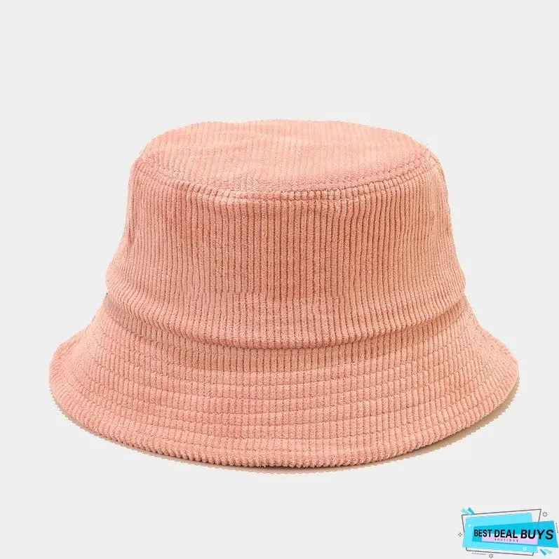 Female Autumn Corduroy Fisherman Hat
