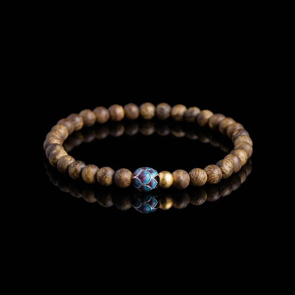 The Serenity Lotus Qinan Agarwood Bracelet | JiStones