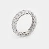 Platinum Radiant Cut Lab Diamond Eternity Wedding Band