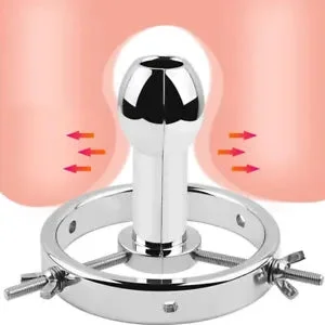 pornhint Pornhint Large Size Metal Spreader Dilator Expander Plug Extreme Speculum Chastity Device