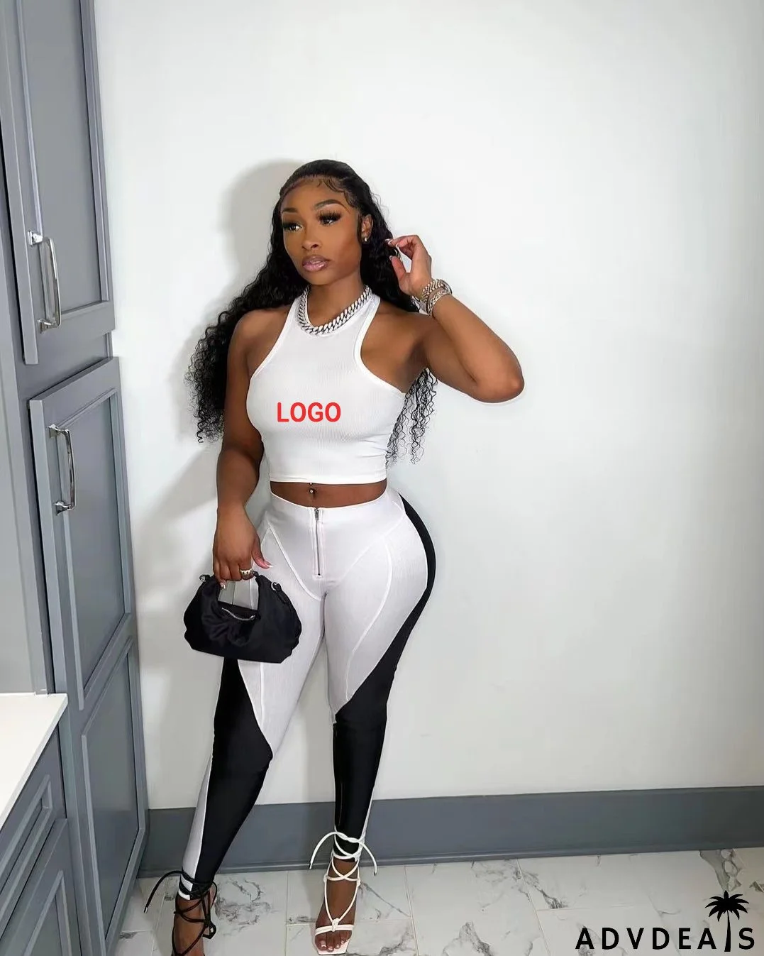 Women TankTop and colorblock Pant two-piece set