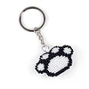 Full Bead Embroidery Keychain Paw Printed Craft Gifts(3.5x3cm)