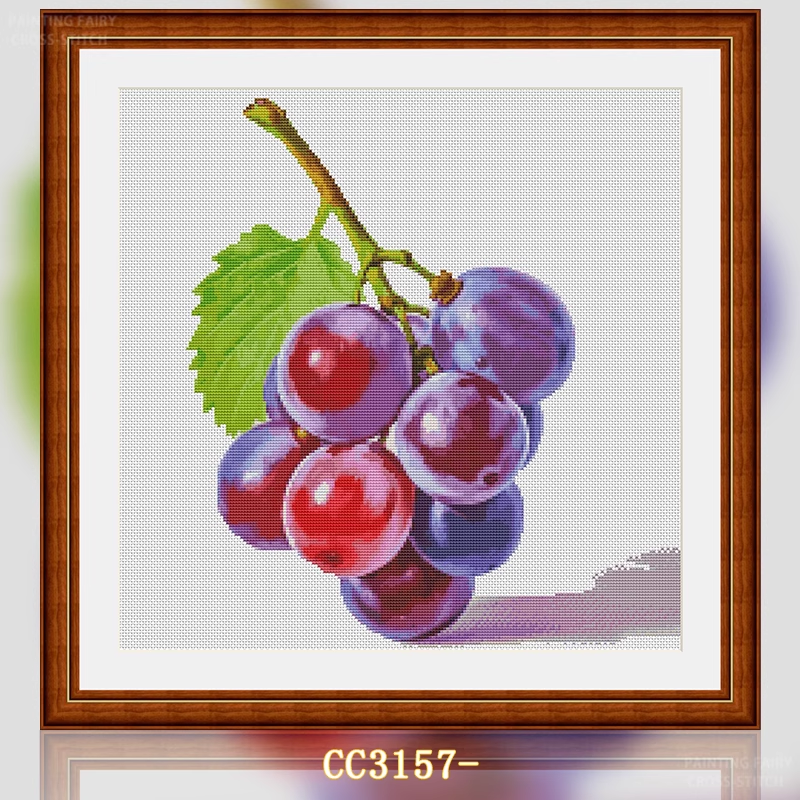 【CC3157- Small Grapes in the Gourmet Series】 Painting Fairy Cross Stitch