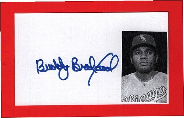 BUDDY BRADFORD-CHICAGO WHITE SOX AUTOGRAPHED 3X5 CARD W/Photo Poster painting