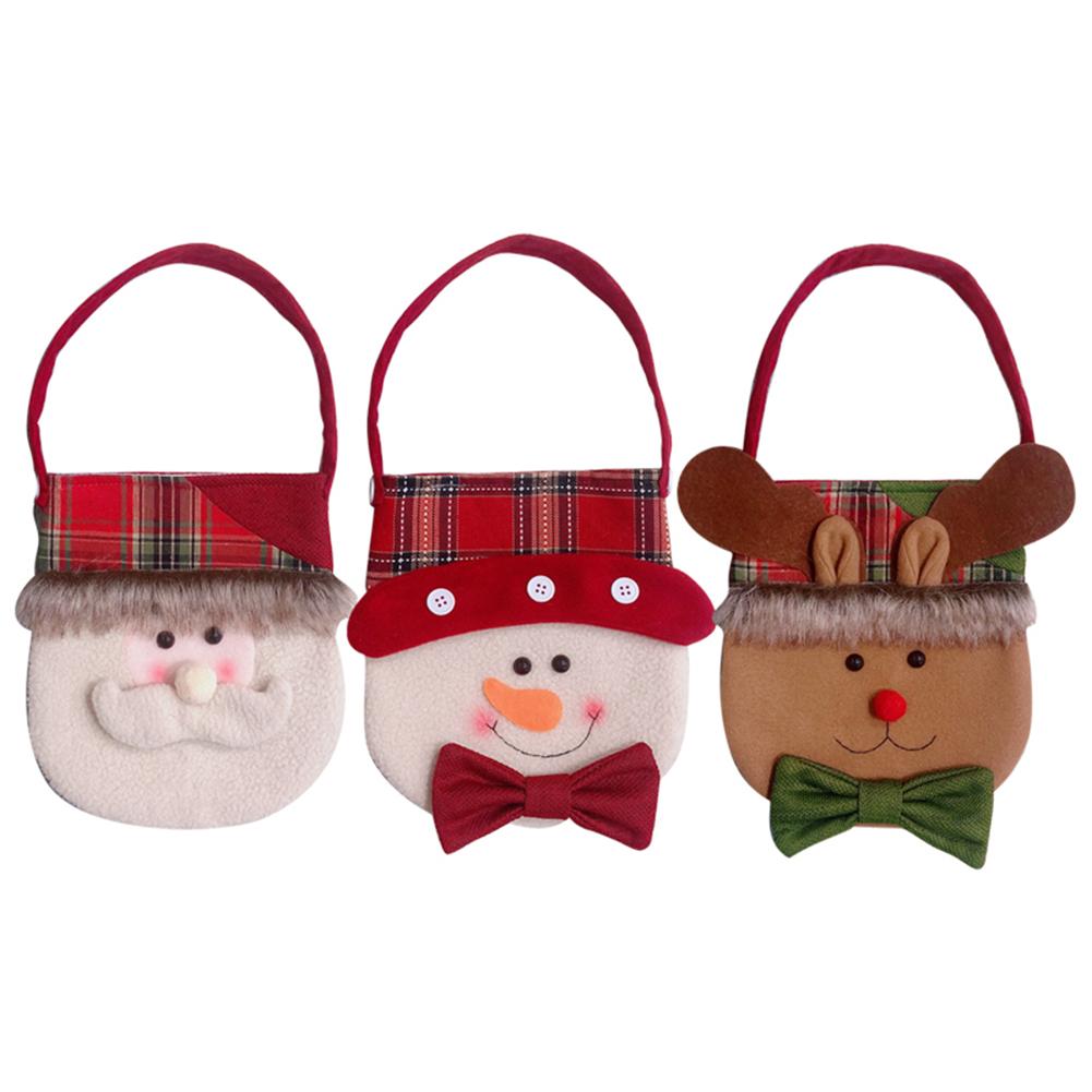 

Christmas Cute Santa Claus Snowman Elk Candy Bag Handbag Home Party Decor, Light brown, 501 Original