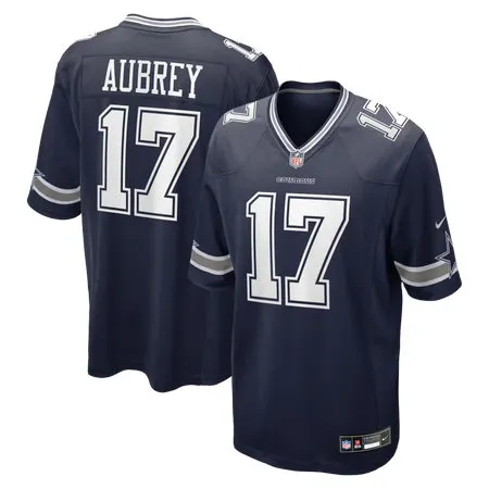 Youth Dallas Cowboys #17 Brandon Aubrey Nike Navy Team Game Jersey