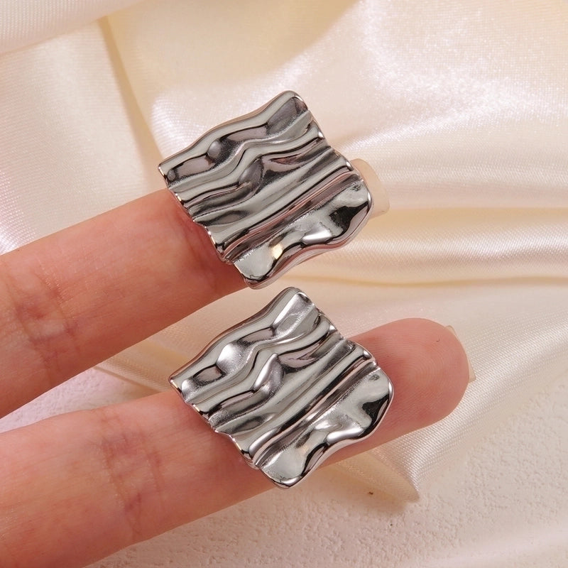 1 Pair Artistic Square Waves Rubik’S Cube 304 Stainless Steel Ear Studs