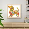Flower Puppy Full 11CT 3 Strands DIY Stamped Embroidery Needlepoint Starter Kits 15.75x15.75inch Cross Stitch Art and Crafts Kits for Beginners Adults Home Decor
