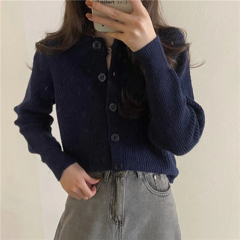 Winter Short Cardigan Jacket Women Sweater Knit Woolen Sweater Thick Loose Outer Wear Fashion  Sweater Women