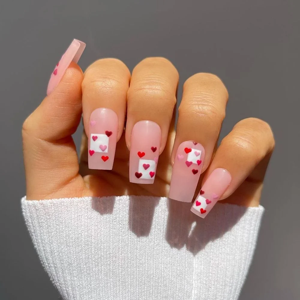Fake Nails Press On for women White Flower Designs Artificial Nail Tips Full Cover Acryl False Nails Manicure Nail Accessory-Nail Inspo