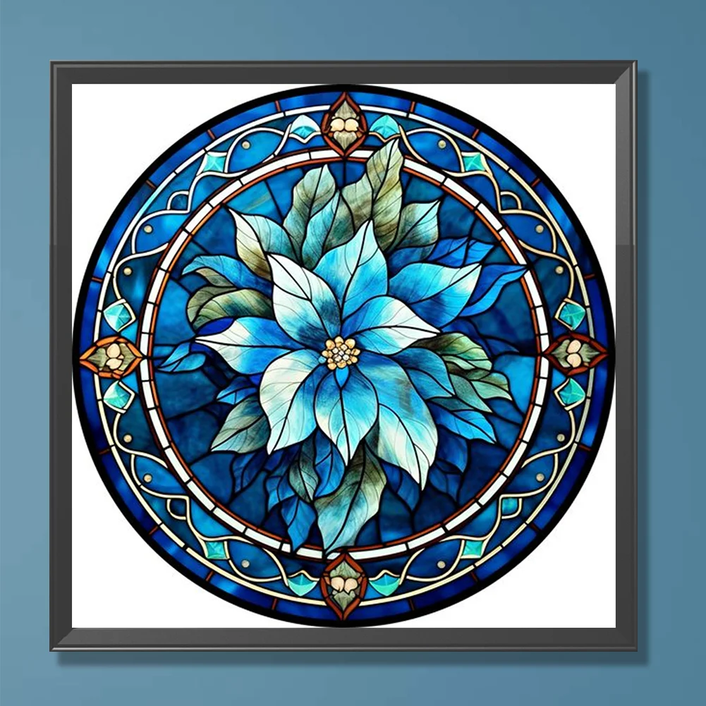 Diamond Painting - Full Round Drill - Stained Glass Flower(Canvas|30*30cm)