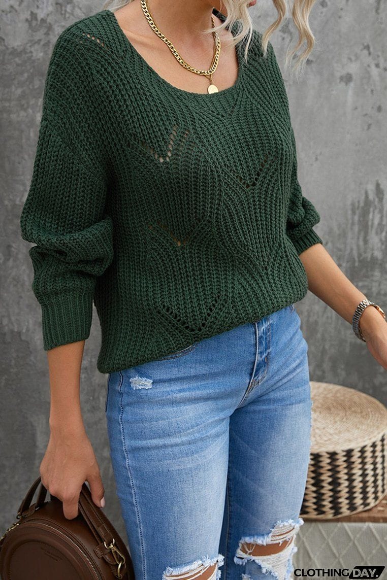 Green Round Neck Sweater