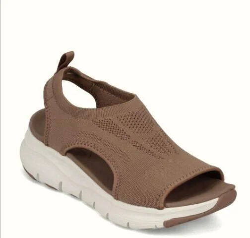 Qengg New Women Summer Knitting Mesh Breathable Sandals Ladies Sandy Beach Wedge Sandals Platform Comfortable Slip-On Women's Shoes