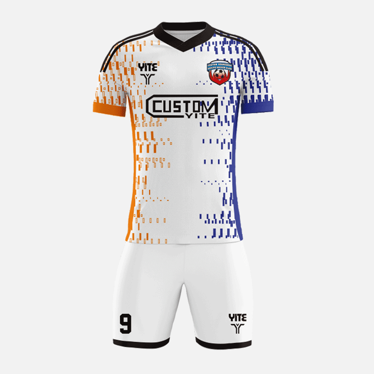 YITE | YTZQ031-White And Orange Soccer Uniforms