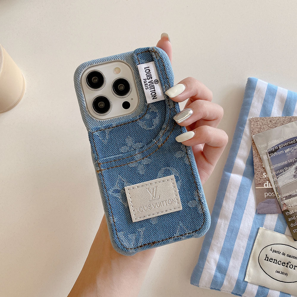 LV New Denim Monogram Card Apple iPhone Case