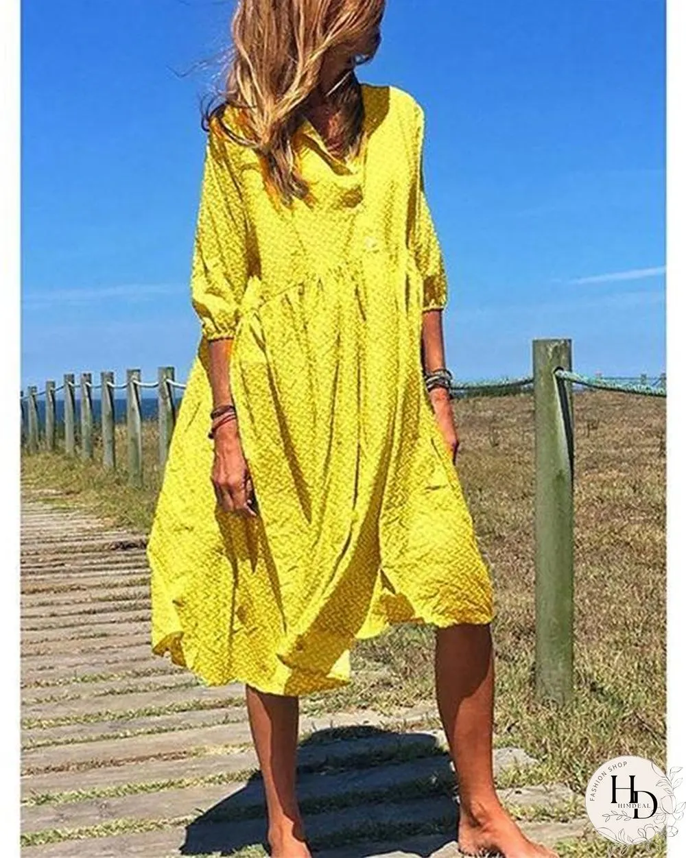 Plus Size V Neck Elegant Casual Midi Dresses