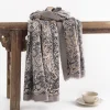 Stylish Grey Floral Women's Shawl Scarf