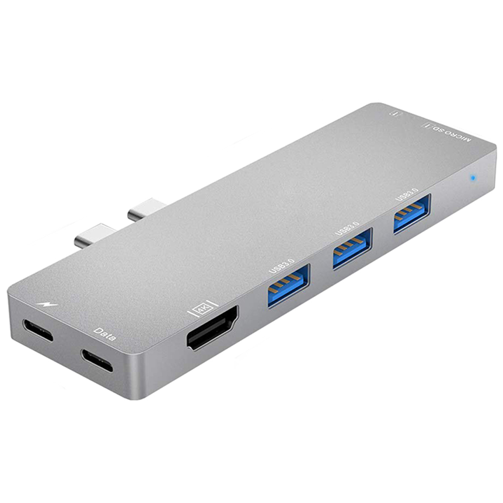 

8 in 1 Dual USB C Hub to 3xUSB3.0+HDMI-compatible+USB-C PD+TF Card+USB-C Data Adapter, 501 Original