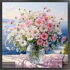 (US Only)Daisy Printed Cross Stitch Kit 45x45cm DIY 14CT Thread Art Needlework Home Decor