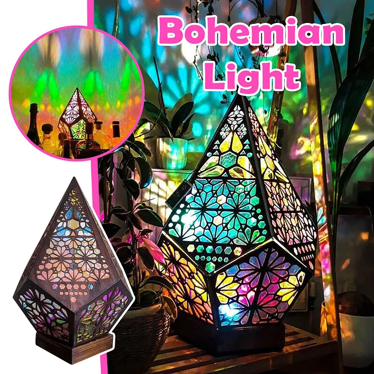Colorful Floor Wooden Lamp - Bohemian Light