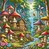Mushroom House-16CT Stamped Cross Stitch 40*40cm/15.75*15.75in