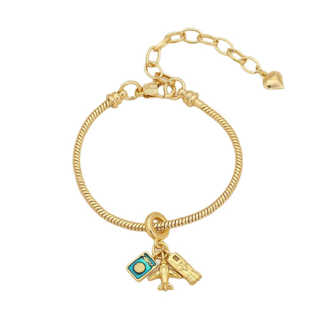 Airplane Luggage Earth Element Bracelet Pando Diy Hand Jewelry B630