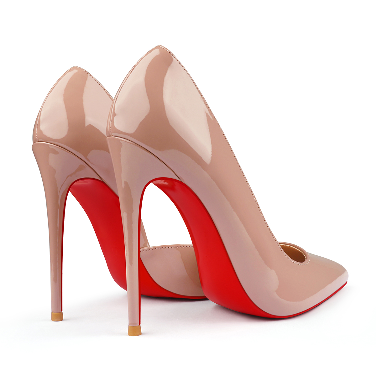 120mm Women's Classic Pumps Patent Closed Pointed Toe Bridal Wedding Party Red Bottom-MERUMOTE