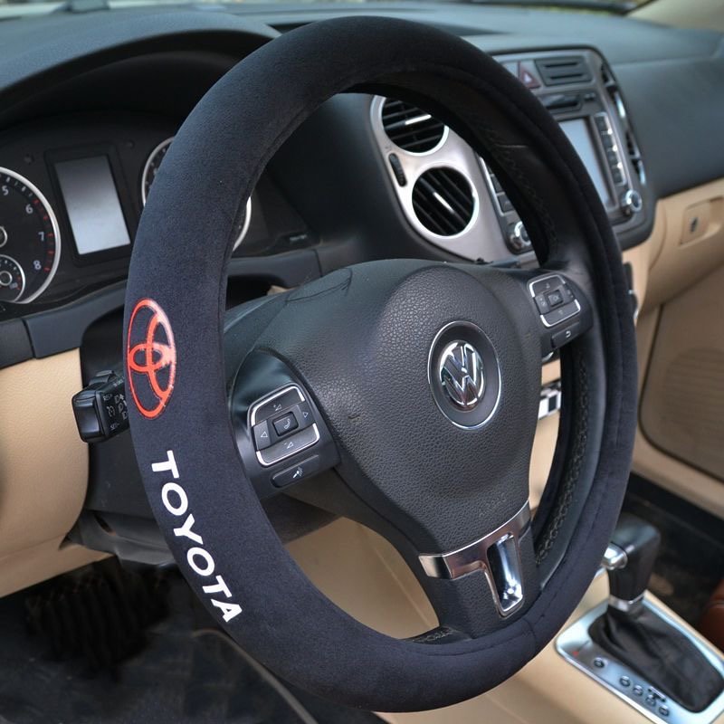 New car short plush non-slip steering wheel cover