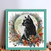 (US Only)Partial Embroidery cotton Thread 14CT Printed Cat Cross Stitch Kit 35x35cm