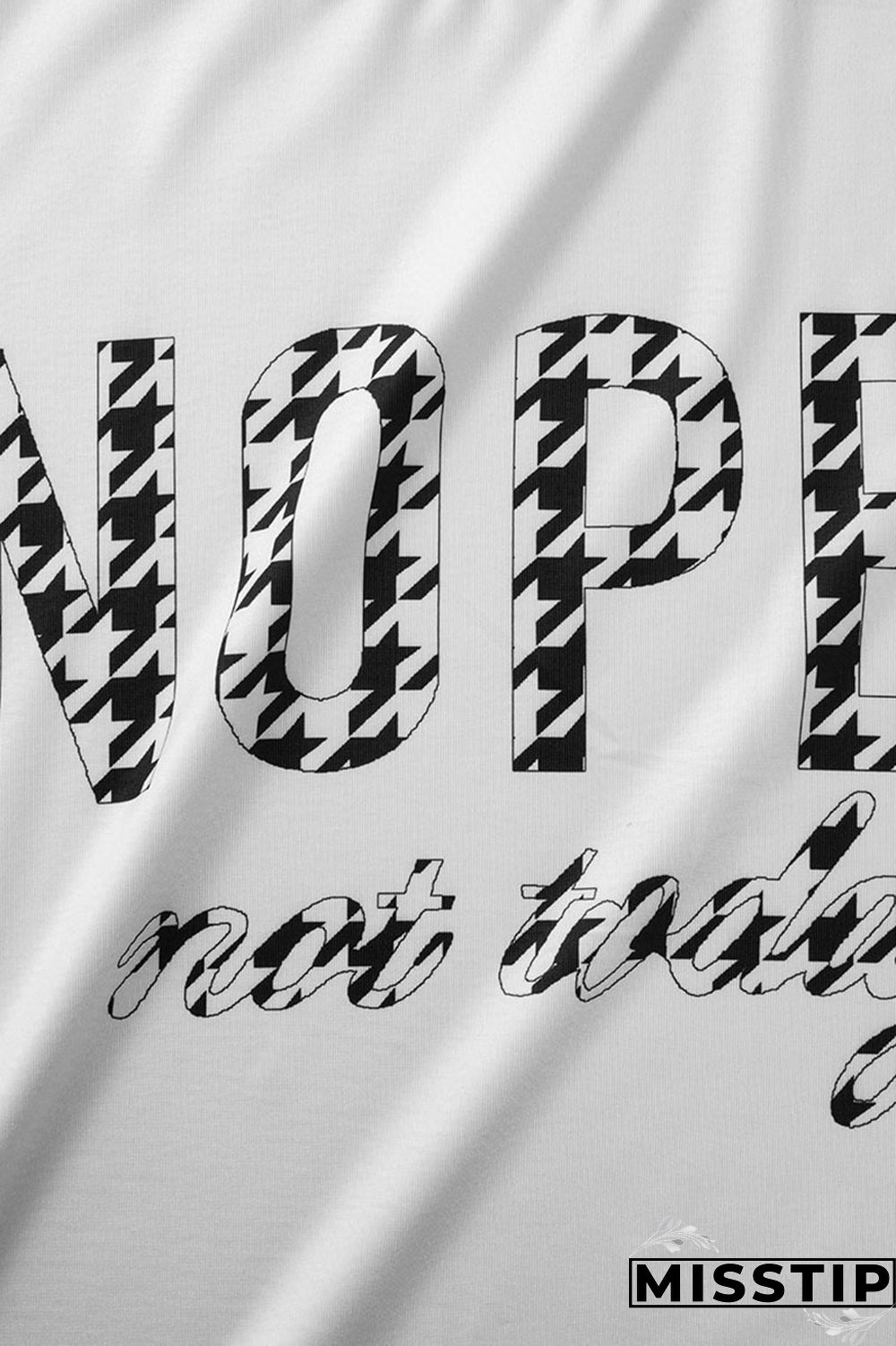 Black White Casual Street Print Tassel Patchwork O Neck Plus Size Two Pieces