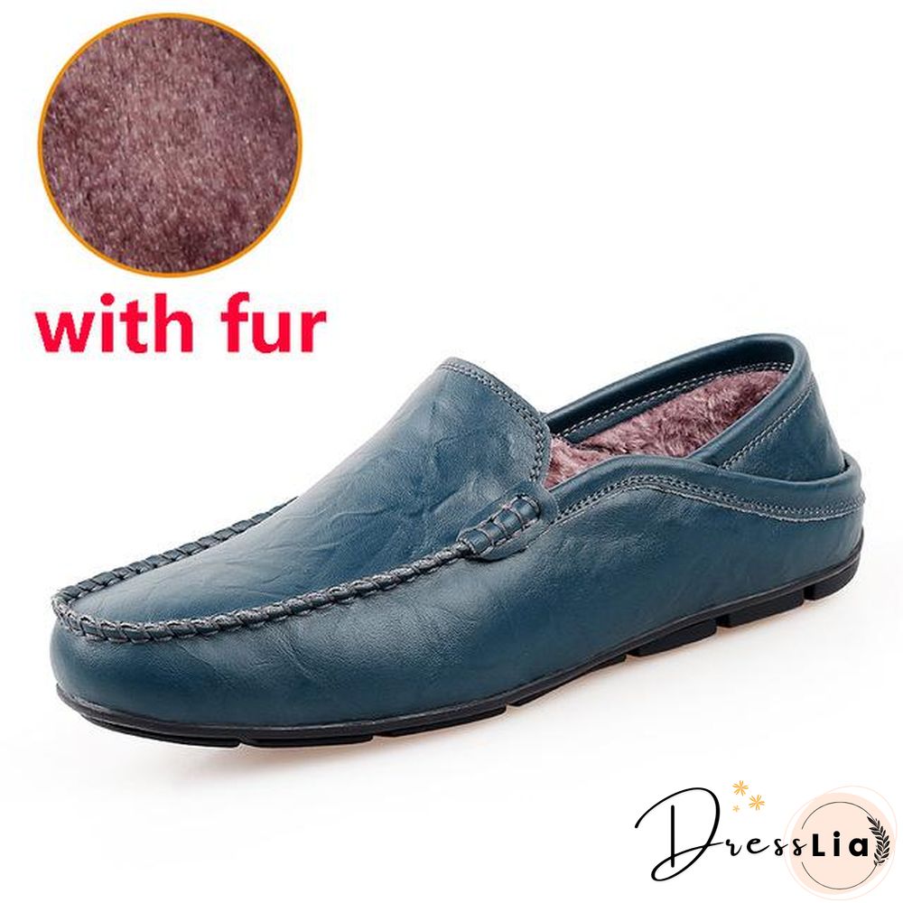 slip on casual men loafers mens moccasins shoes genuine leather men's flats shoes