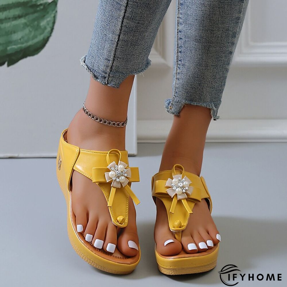 Women's Sandals Plus Size Daily Summer Flat Heel Round Toe Minimalism Synthetics Loafer Solid Colored Black White Yellow | IFYHOME