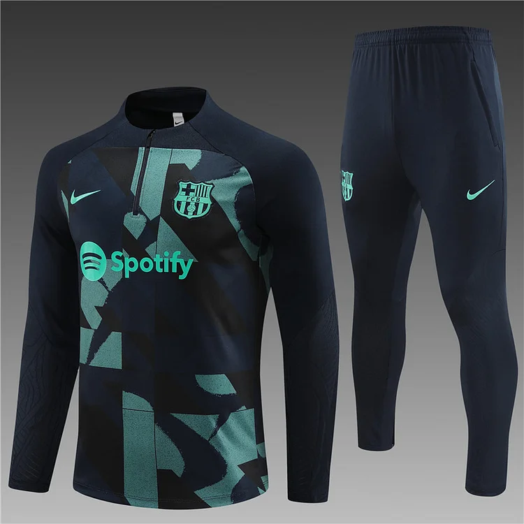 2023-24 Barcelona Royal Blue Camouflage Half-Pull Training Jersey
