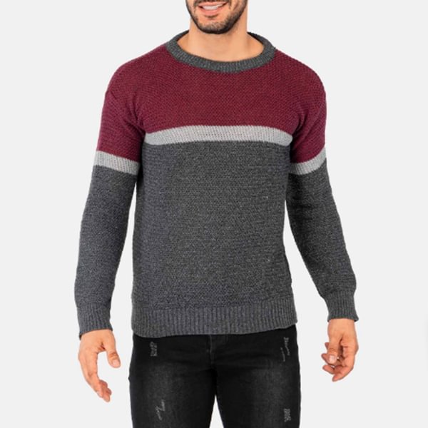 Men's Contrast Sweater Pullover Bottoming Shirt