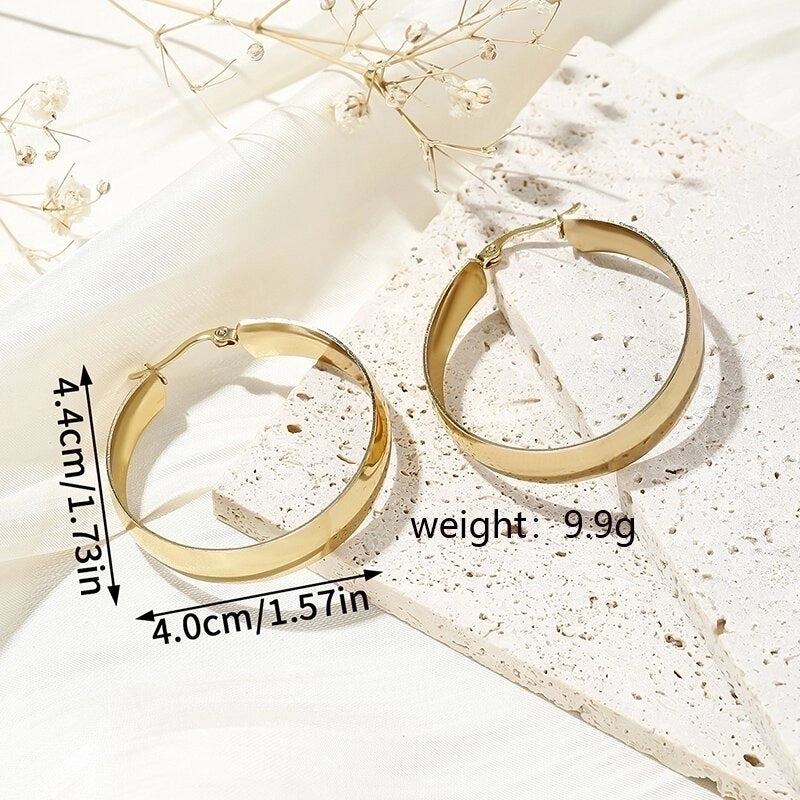 1 Pair Minimalist Geometric Copper Hoop Earrings