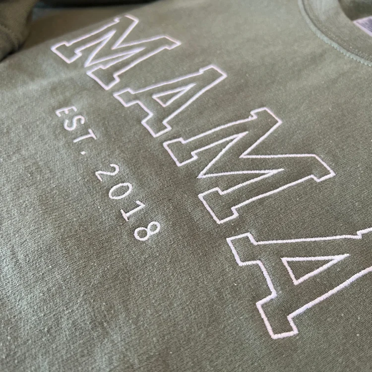 thumbnail image 2 of Personalized Embroidered 'Mama EST' Sweatshirt - Custom Gift For Mom For Christmas, Birthday Or Mother's Day 2 of 5