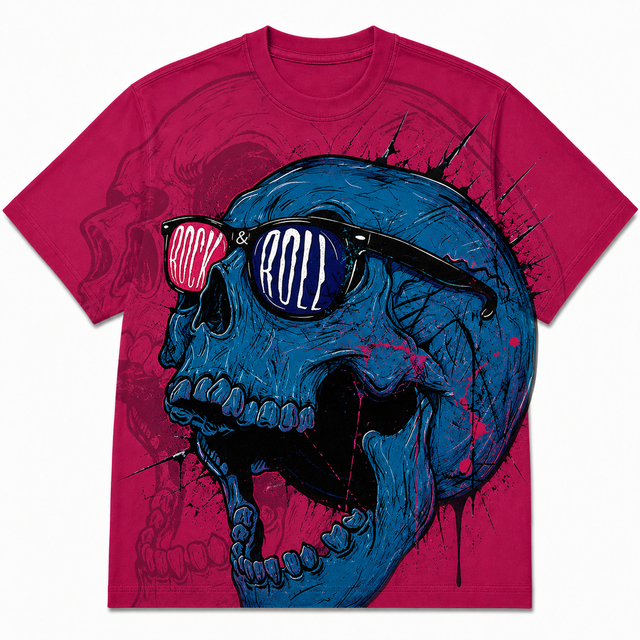 Street Blue Profile Cotton T-Shirt