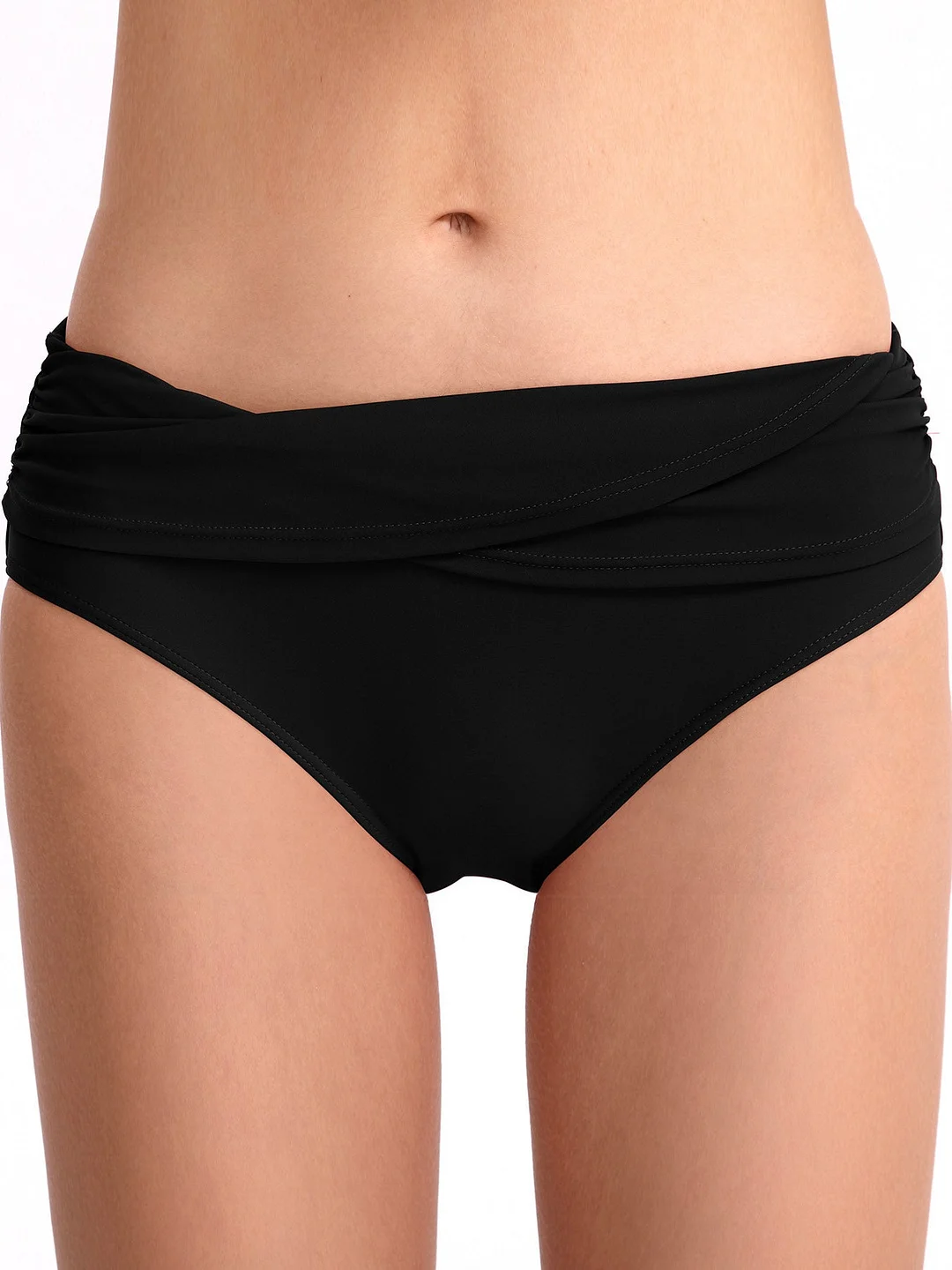 Women Mid Rise Elastic Detail Swimwear Panty