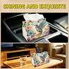 Diamond Art Painting Decorative Paper Napkin Dispenser Wear Resist Handmade Household Container Multifunction Rhinestone PU Tissue Holder Kit for Adults Home Office Gift (Color Hummingbird Floral)