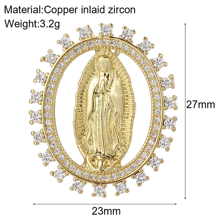 Funkplinko Our Lady Virgin Charms for Jewelry Making Supplies Diy Earrings Bracelet Necklace Keychain Accessories Gold Color Dijes