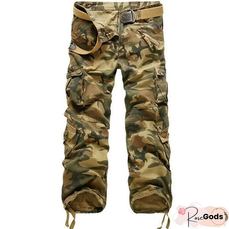 Men Cotton Cargo Pants Men Military Style Tactical Workout Straight Men Trousers Casual Camouflage Man Pants