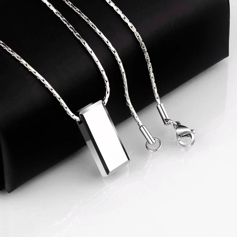 Women's Or Men's Casual/Sporty High Polished Tungsten Pendants Rectangle Shape for Man Woman Can Laser Engraving Picture/ Symbols Jewelry Gifts For Mens And Womens