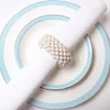 Simple Cream Pearls Wedding Catering Napkin Ring