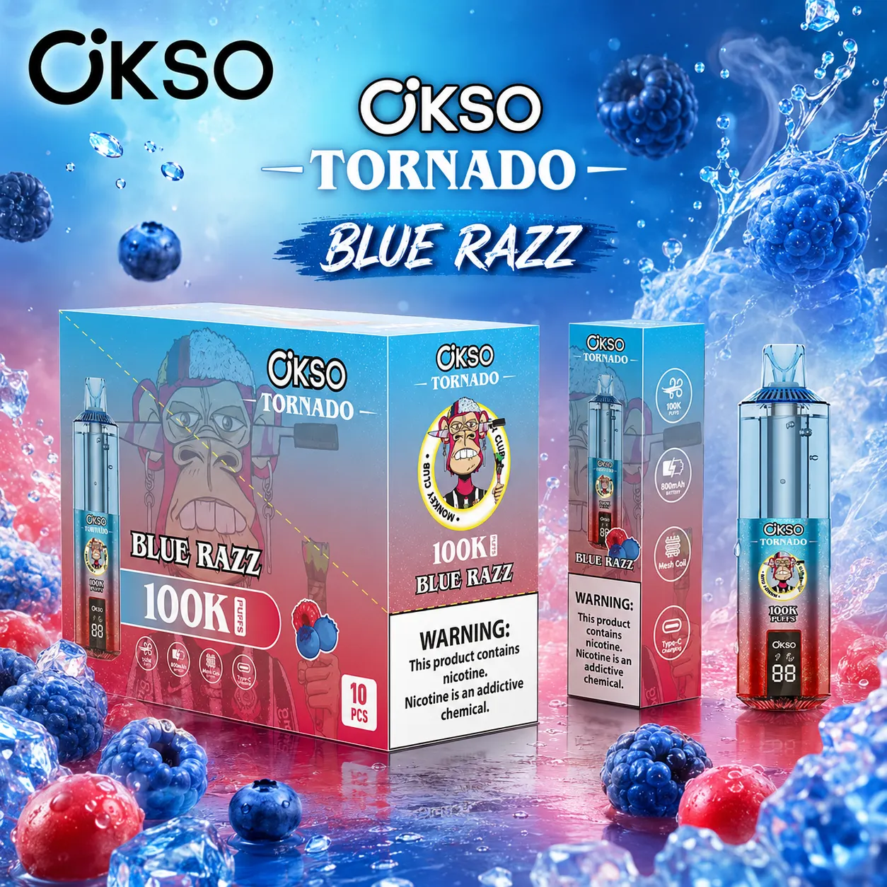 OKSO Tornado 100K Disposable Vape OKSO fumotvapeshop