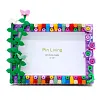 Spring Flower DIY Building Block Photo Frame Kit,Creative Handmade Assembled Photo Frame Handmade Craft Gift Home Tabletop Display Decor