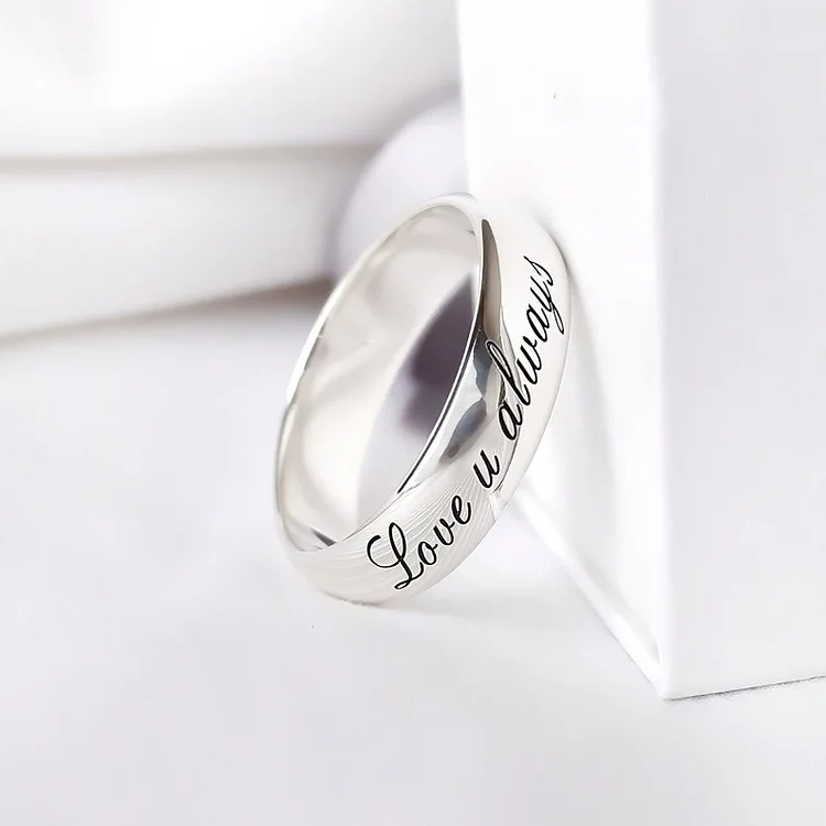 Domed 925 Sterling Silver Fingerprint Engraved Ring | Vansweden Jewelers