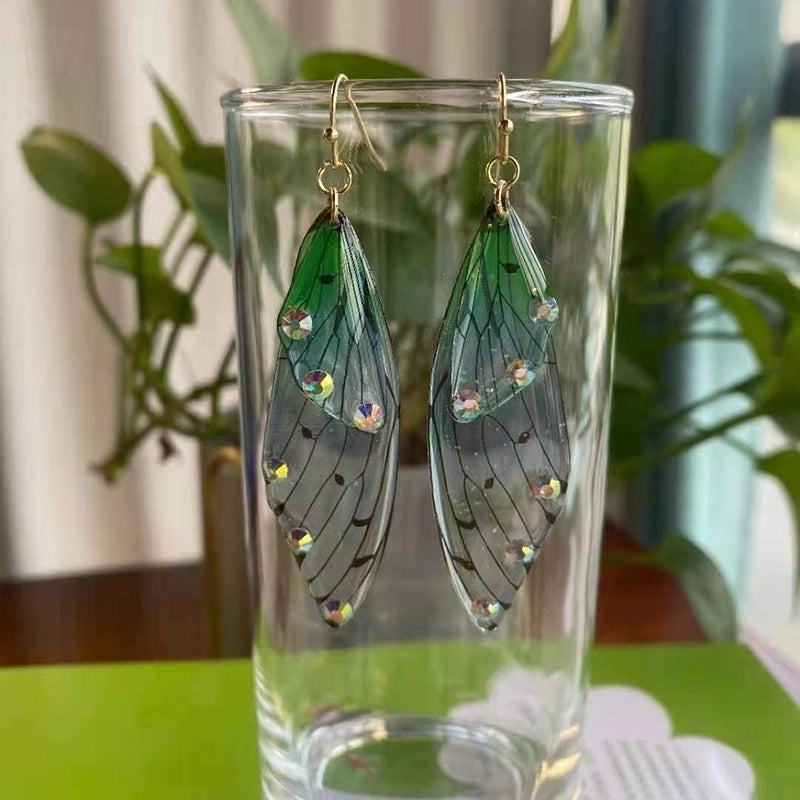 1 Pair Minimalist Wings Copper Epoxy Women’s Drop Earrings