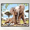 Diamond Painting -DIY Round Drill Giraffe Elephant(35*30 CM)