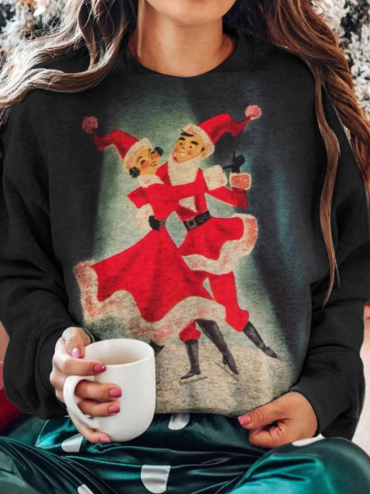 Women's Vintage Christmas Print Sweatshirt