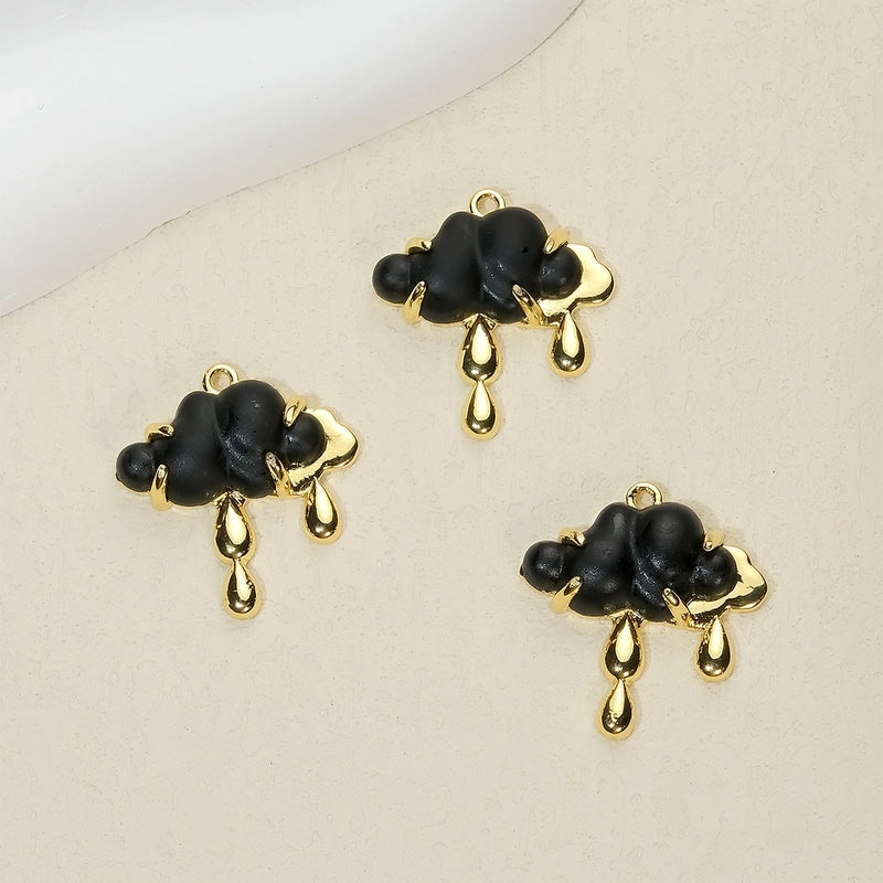 5 PCS/Package Synthetic Resin Copper 18K Gold Plated Clouds Jewelry Accessories Pendant